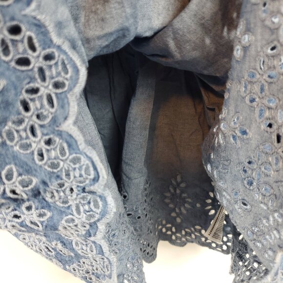 Adorable Denim Blue Gap Baby Girl Eyelet Chambray Flutter Dress Sz 18-24mnths - Picture 5 of 8